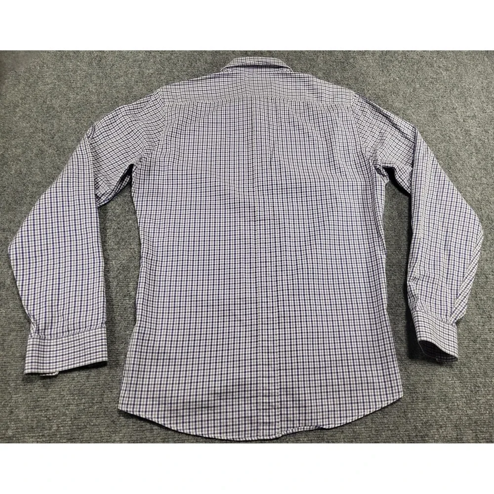 Authentic Gucci Men's Dress Shirt Slim Blue/Grey/White Plaid 307648 4640 Check